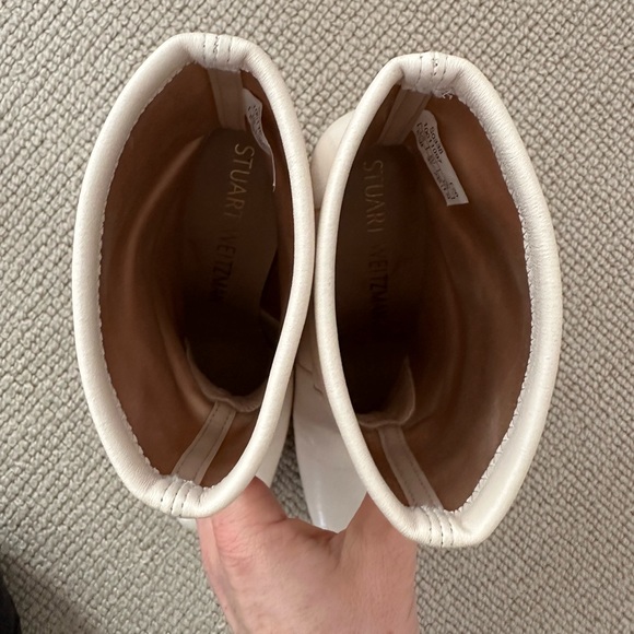 Stuart Weitzman The CARESSA 80 Seashell Stretch Nappa Leather 6.5 M - Picture 4 of 8